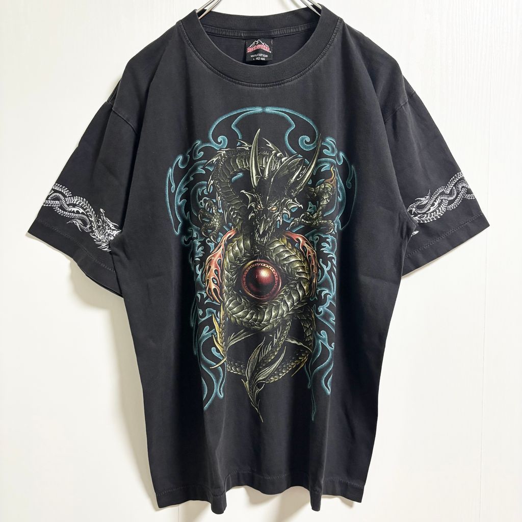 90s vintage y2k バタフライ　ラメ　プリント　半袖 tシャツ 古着 90s 宇宙人 蓄光 MONDORAMA シルバー ラメ プリント T