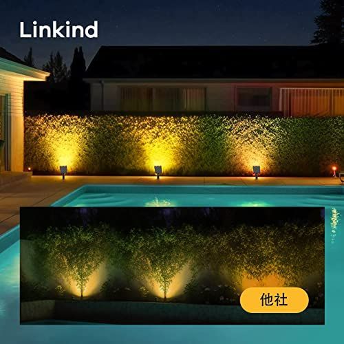 2個セット_電球色 Linkind ソーラーライト 屋外 防水 光感センサー