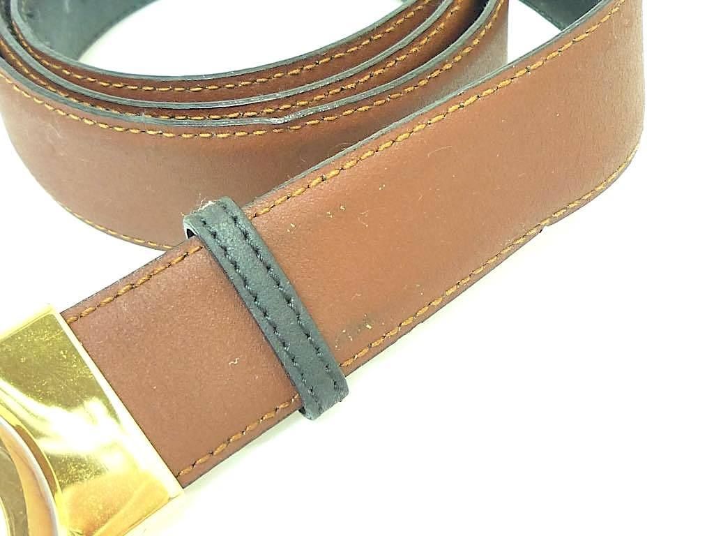 ヴィンテージ CELINE セリーヌ 本革 レザー ベルト メンズ サークル