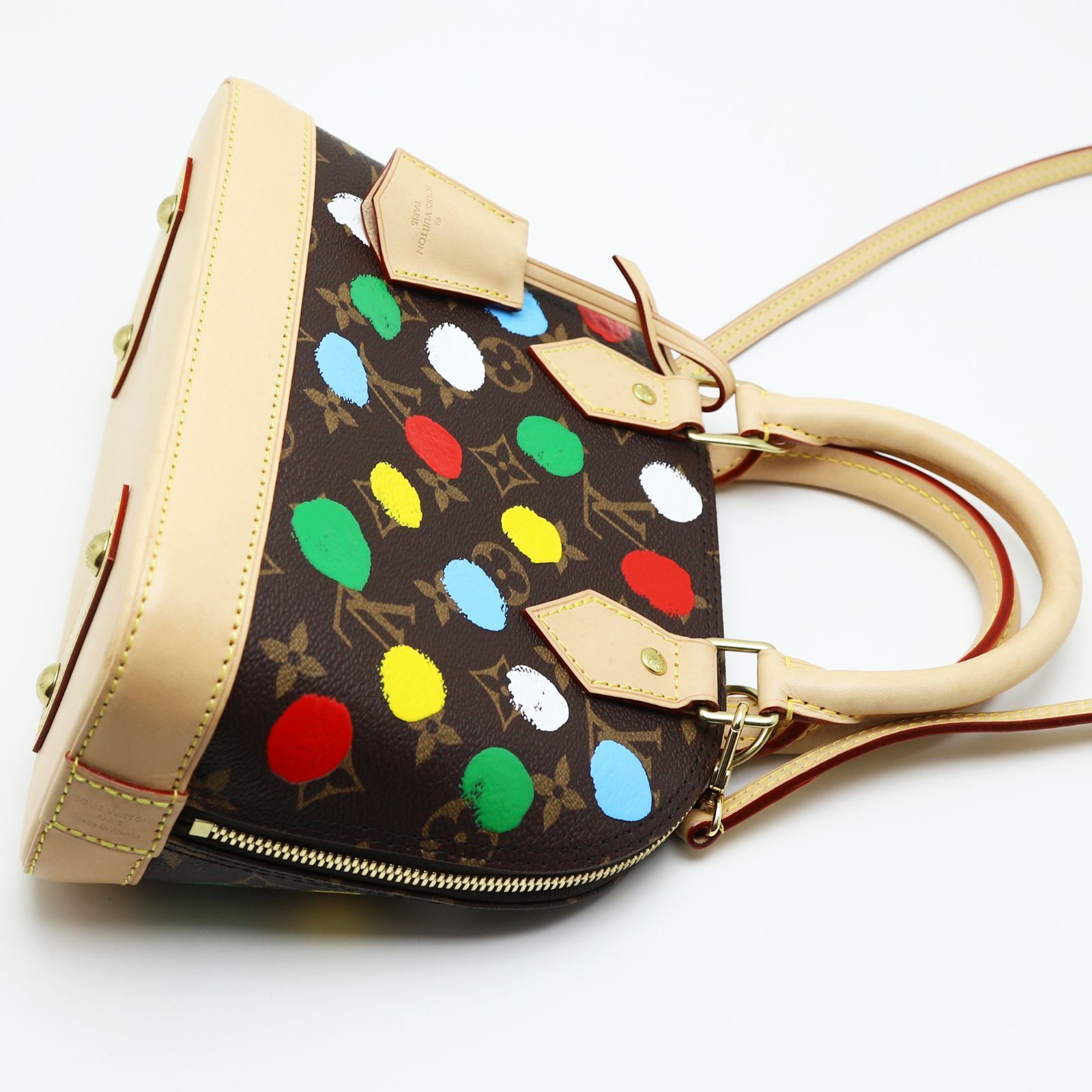 ルイヴィトン LV×YK モノグラム アルマBB 草間彌生コラボ ハンドバッグ 