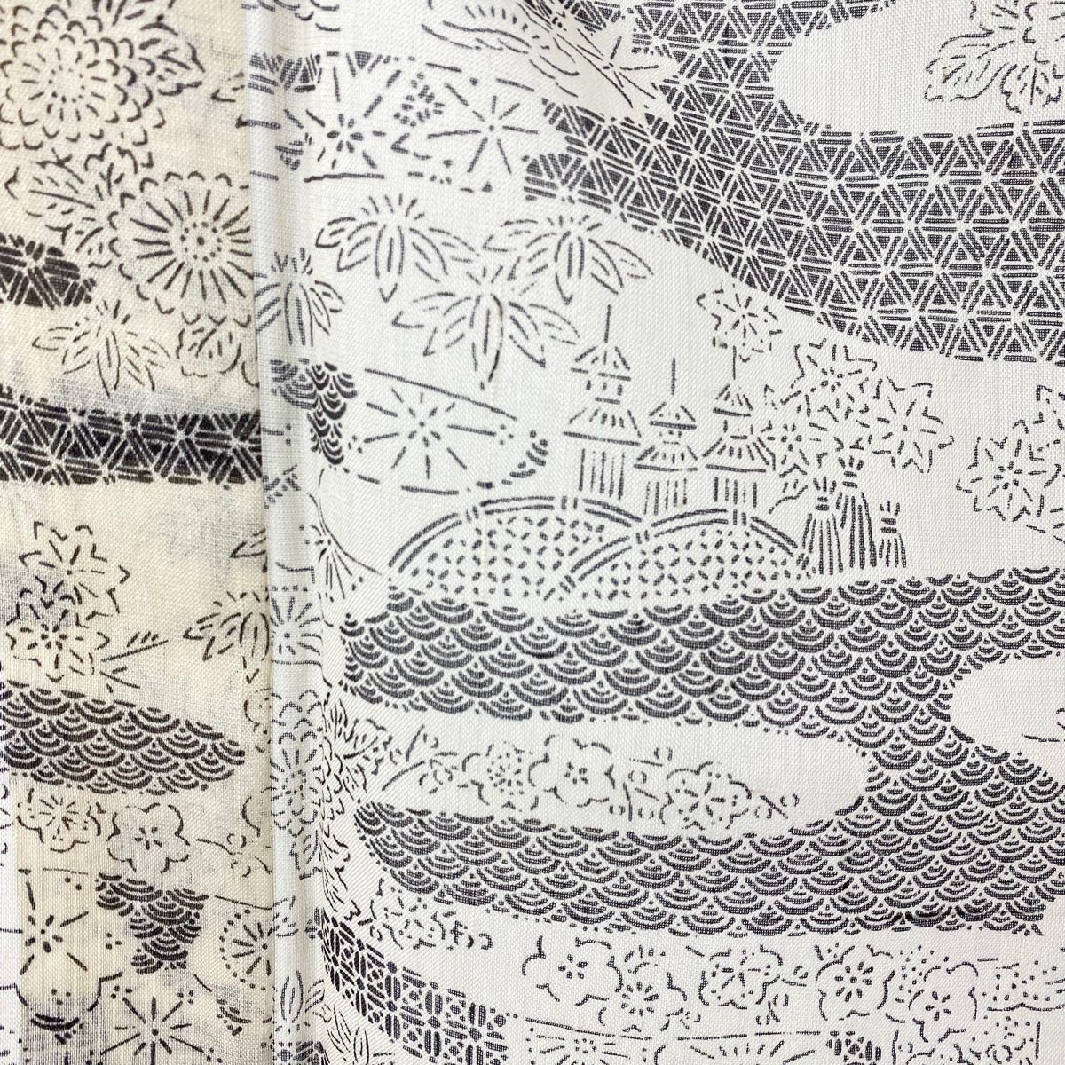 小紋 白大島紬 斜め縞 グラデーション お洒落 着物 032a d 小紋 紗紬