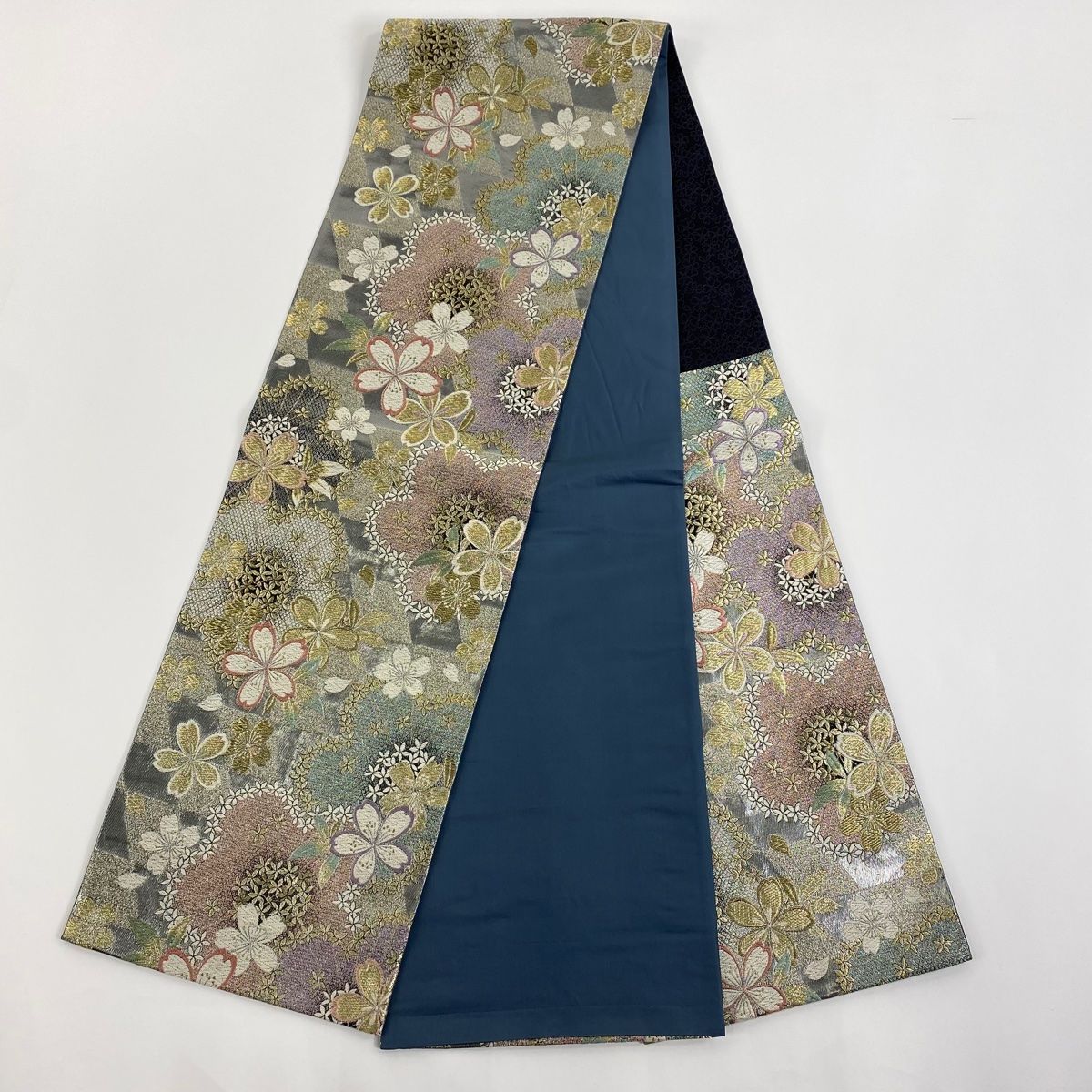 振袖 身丈165cm 裄丈67.5cm L 袷 袋帯フルセット 桜 七宝 金糸