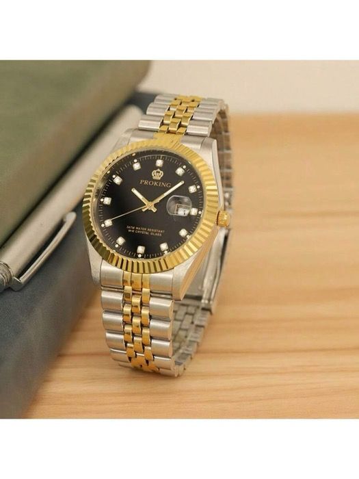 ラインストーン付きブラックダイヤル