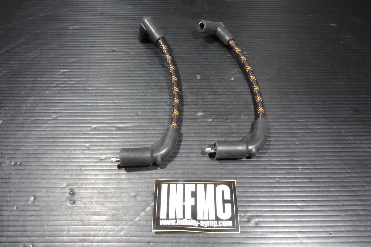 INFINITY 布巻きスパークプラグコード クロスコード ブラック×オレンジ 07～22 XL系スポーツスター 下向き用 INFMC R20250922