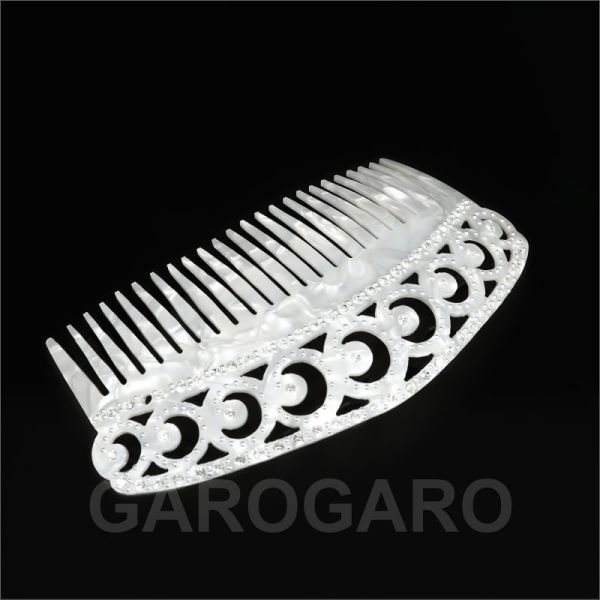 翌営業日出荷 ラインストーンのペイネシージョ 小さな櫛 P 24 D 3 色 パールホワイト フラメンコ用 スペイン直輸入