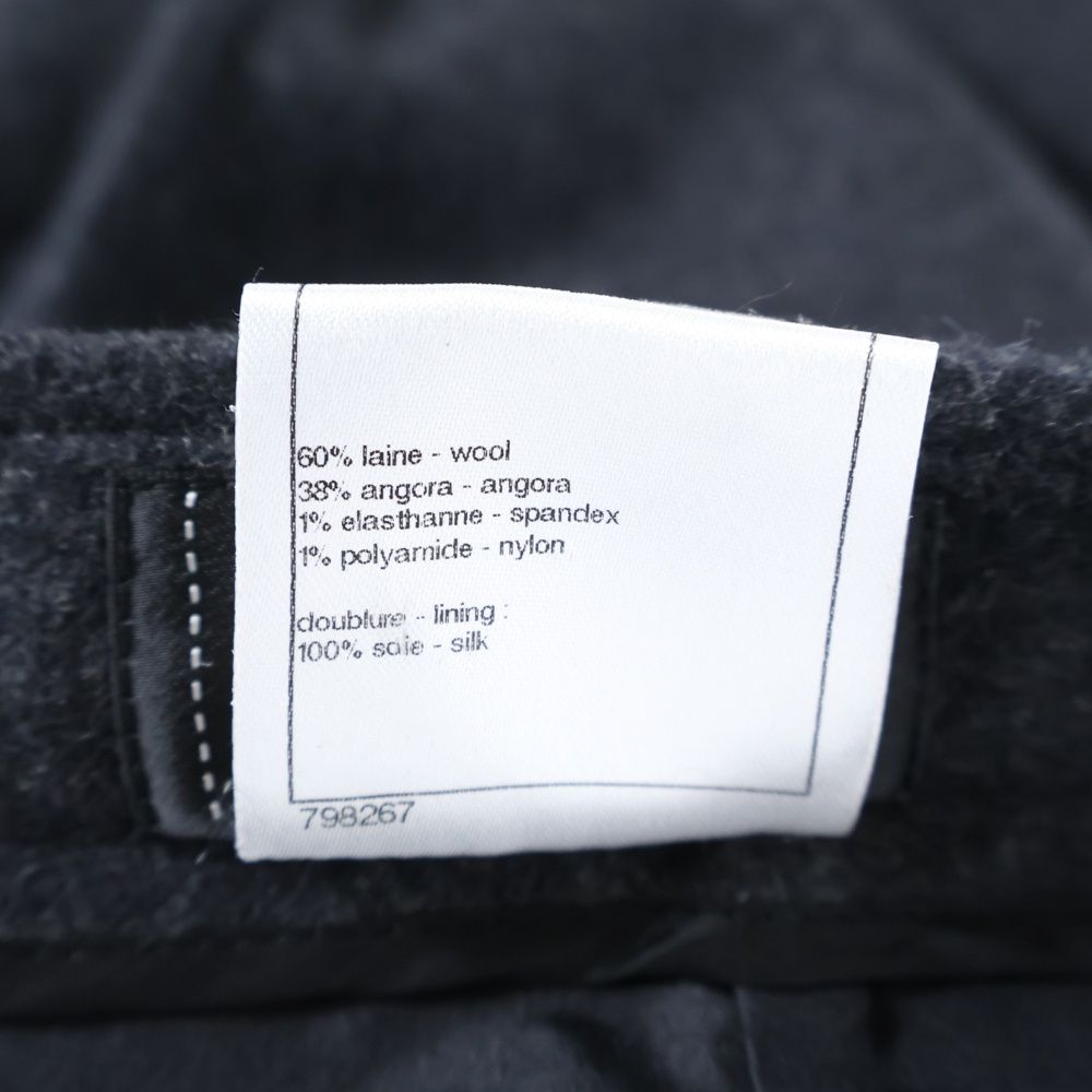 【限時特価】 CHANEL シャネル ココマーク ロゴプレート アンゴラ混 ウール タイトミニスカート グレー レディース P41838V30670 タイムセールも有。