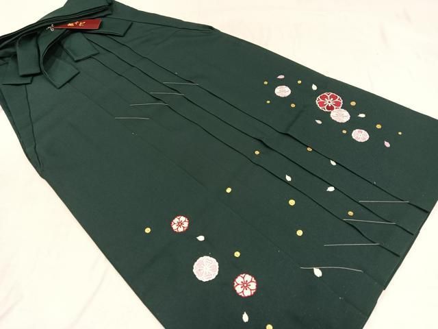 平和屋着物○女性 行灯袴 総刺繍 草花文 バーガンディー色 金銀糸 卒業  