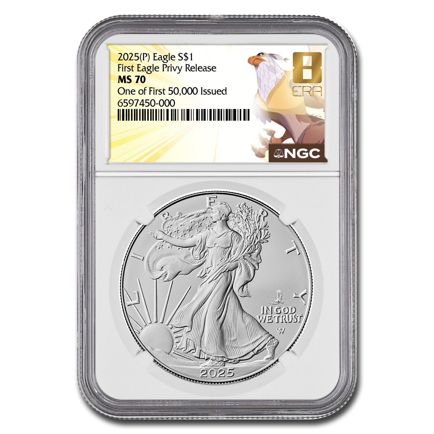2025- P Silver Eagle Eagle Privy MS-70 NGC 1st 50 000