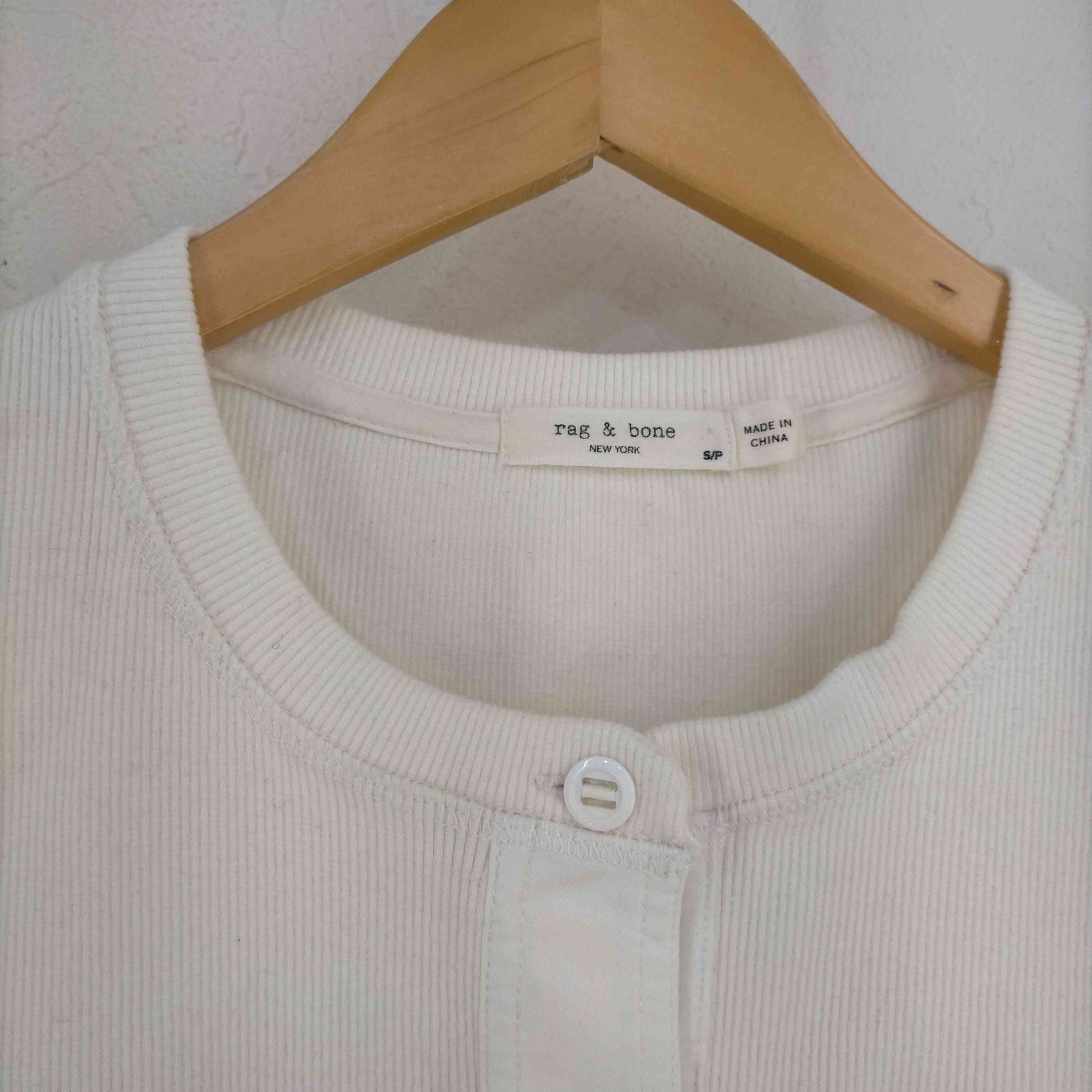 ラグアンドボーン rag & bone ヘンリーネックリブカットソー 