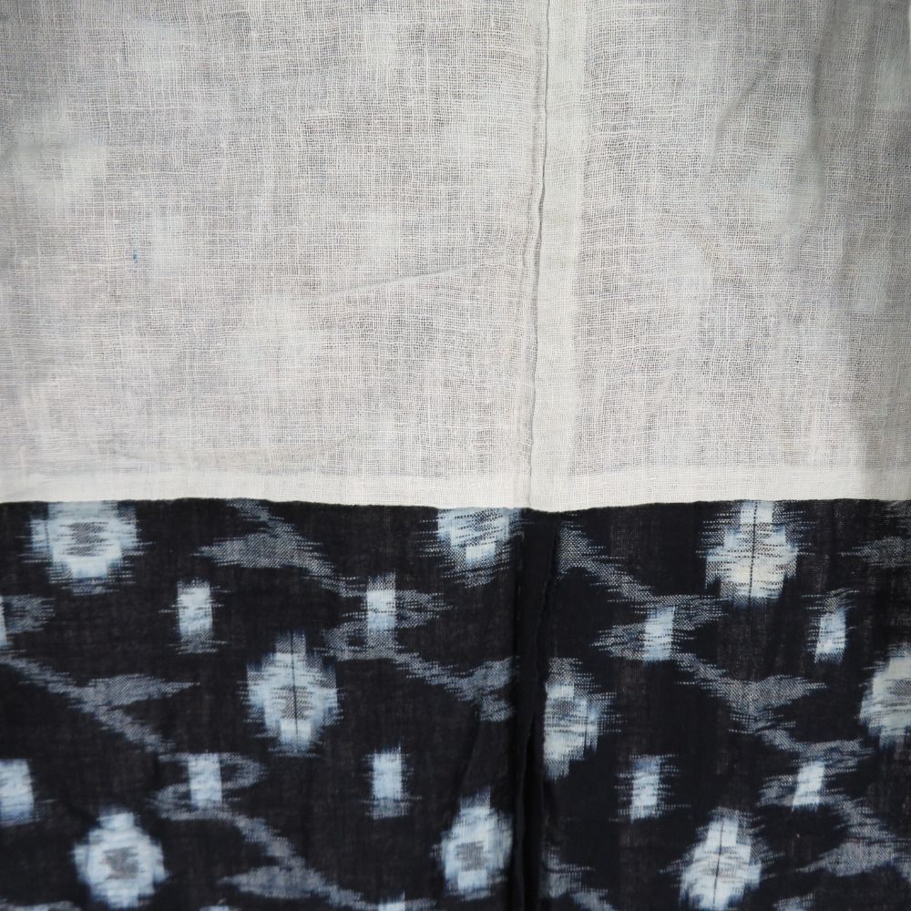 木綿着物 子供きもの アンティーク 絣 椿 単衣 藍色 かすり 仕立て 