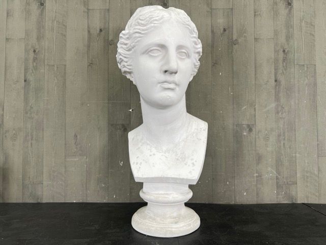 ミロのヴィーナス　胸像　石膏像　高さ62ｃｍ　重さ7.3Ｋg　助川　XＺ3449 ミロのヴィーナス 胸像 石膏像 高さ62cm 重さ7.3Kg デッサン 彫刻 美術