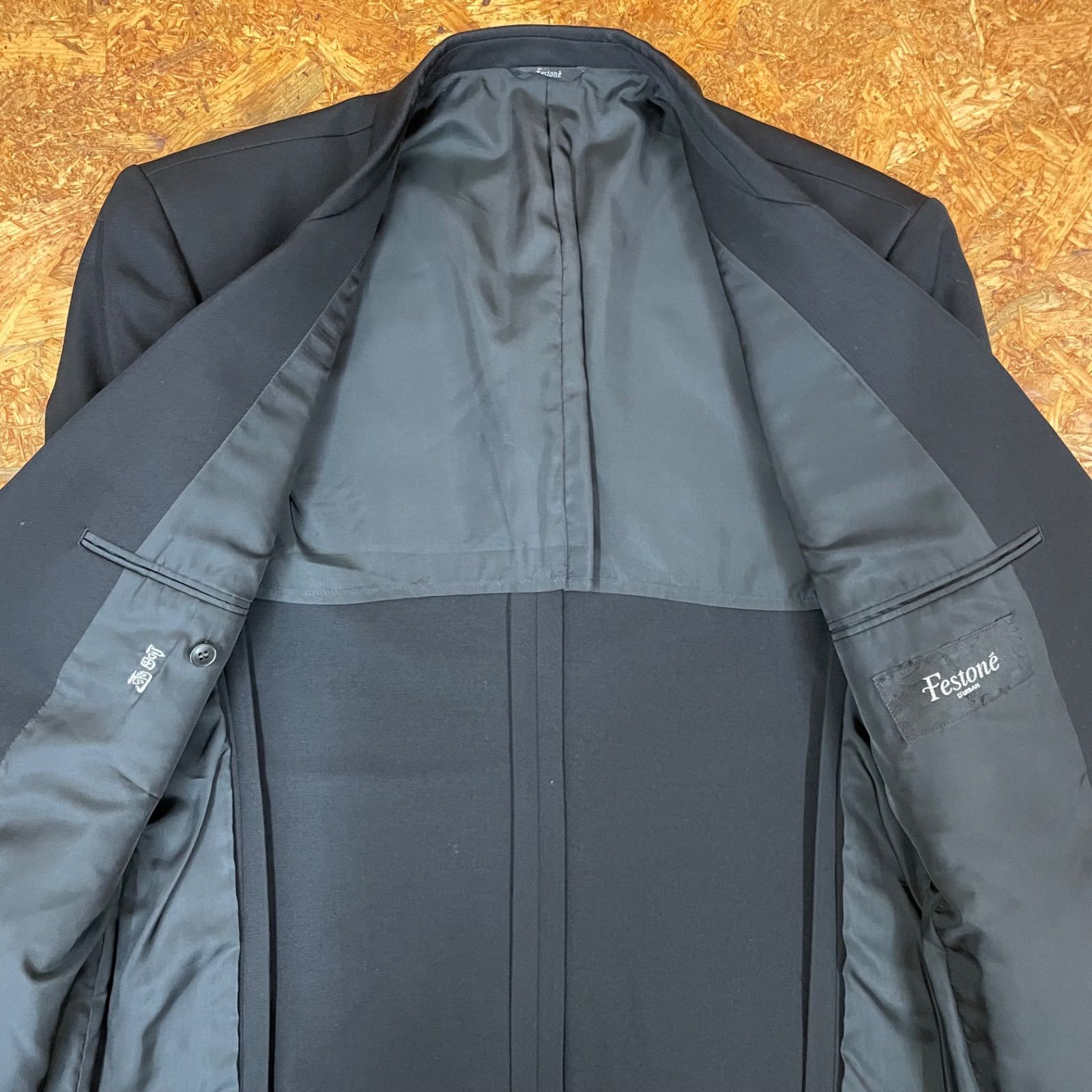 昭和レトロ Festone DURBAN スーツ上下セット ブラック ダーバン