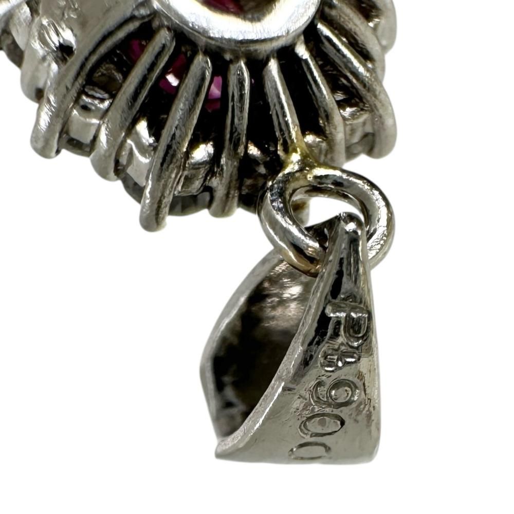 ピンクサファイア 0.49ct ダイヤモンド 0.30ct ペンダントトップ