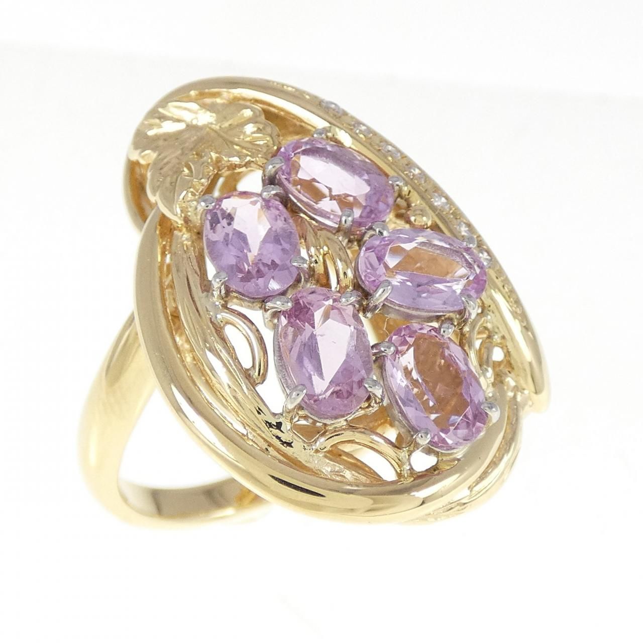 K18YG|PT インペリアルトパーズ リング 2.81CT
