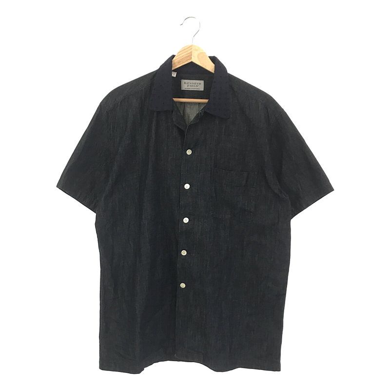 【美品】  KENNETH FIELD / ケネスフィールド | シャンブレー オープンカラーシャツ | L | インディゴ | メンズ