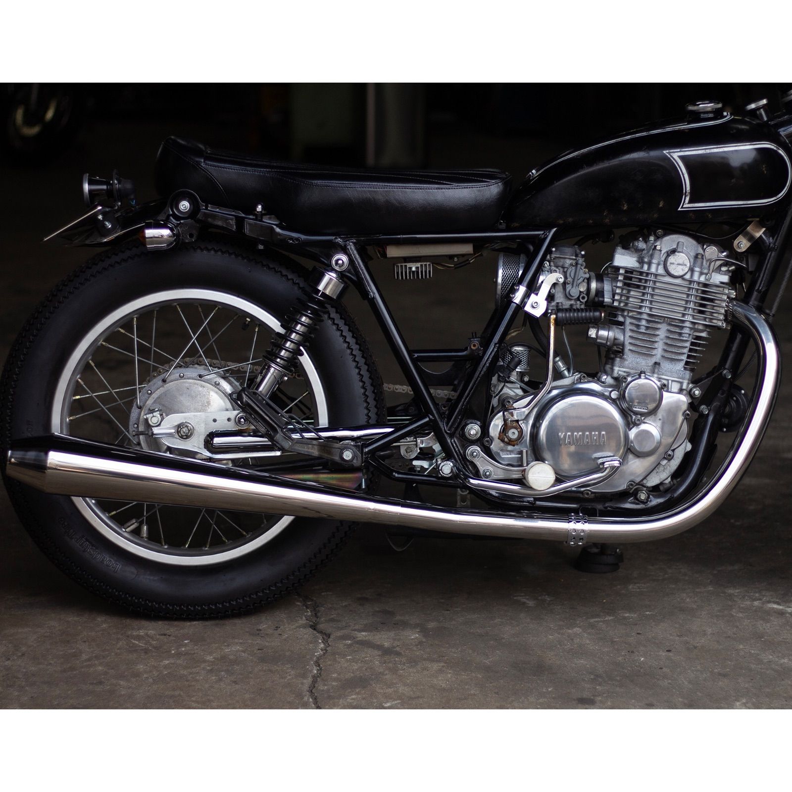 SR400/500ステンレス製フルエキ SR400/500用 STDメガホン ロング 新型フルエキ ダウン キャブ車 MOTOR