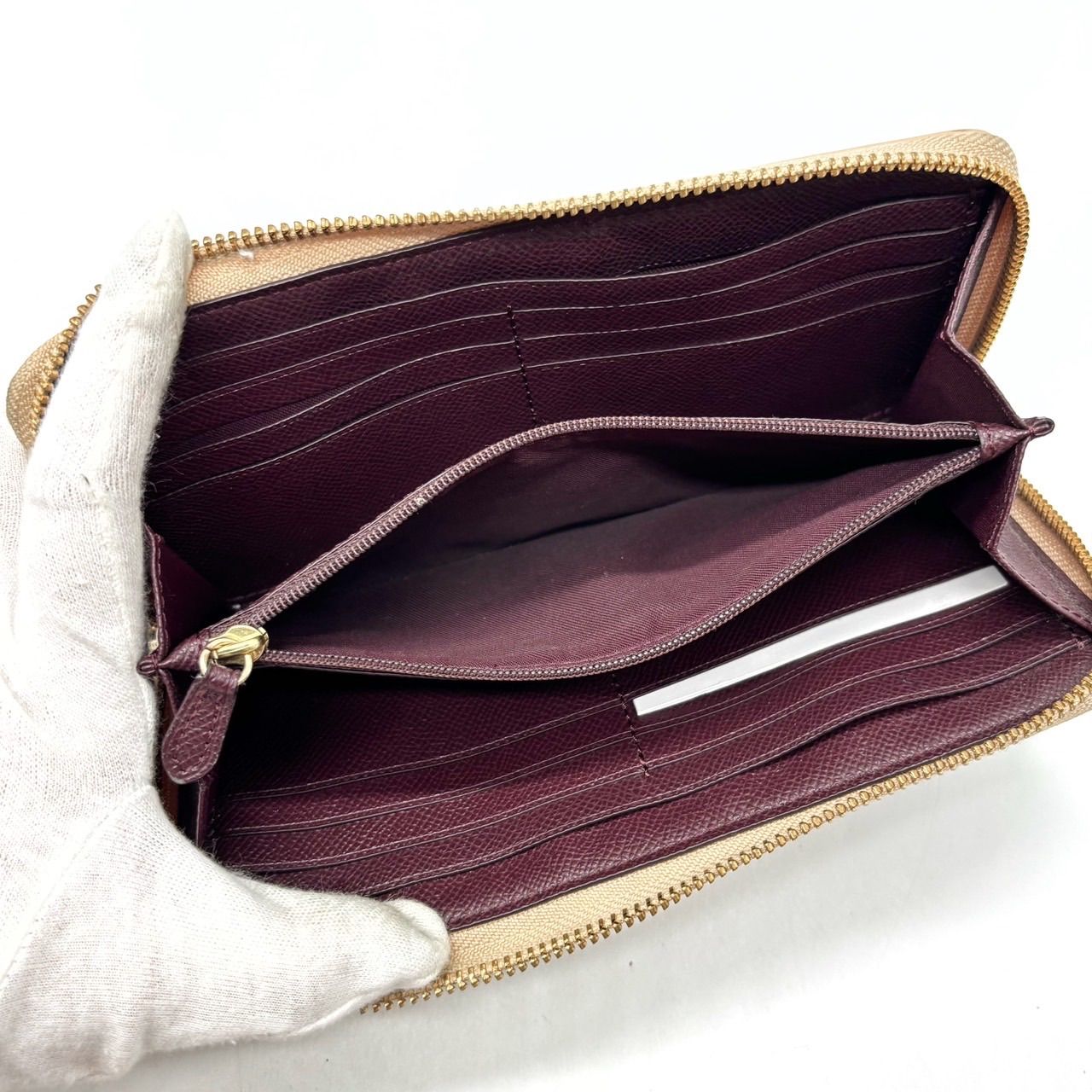 良品】 COACH コーチ 長財布 ラウンドファスナー 馬車金具 