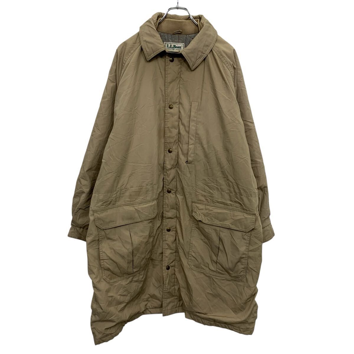 L.L.Bean ストームコート L～ ベージュ エルエルビーン ジップアップ ダブルジップ 80s 80年代 裏地付き 古着卸 アメリカ仕入 a704-5651