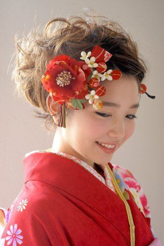 【特価】袴 振袖 着物 組紐 和柄 花 和装 卒業式 成人式 髪飾り 3点セット (ソウビエン) [SOUBIEN]