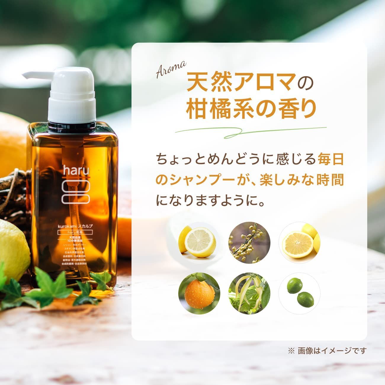 ハル haru 黒髪 スカルプ シャンプー 柑橘系 400ml x1 ハル haru 柑橘