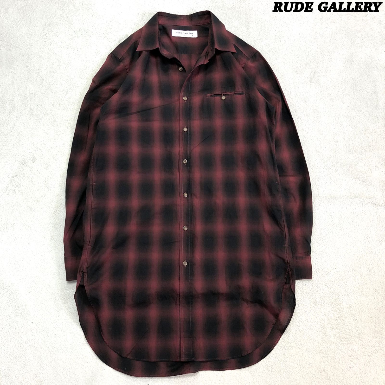 RUDE GALLERY LONG SHIRT ロングシャツ オンブレチェック