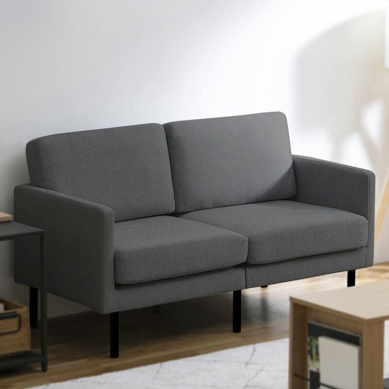 今がお得！ メーカー正規品 アイリスオーヤマ 2人掛けポケットコイルソファ ダークグレー 幅約130cm 脚高約18cm 簡単組立 PCS-2S