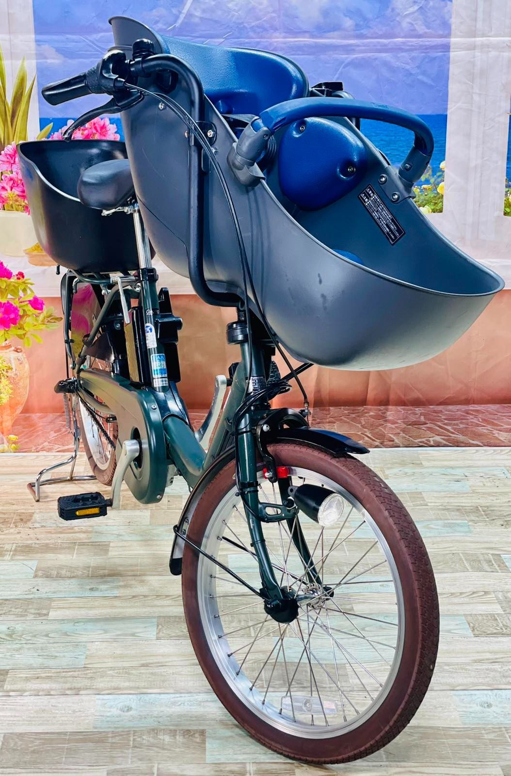 2018 マットダークグリーン ギュット 子供乗せ電動アシスト自転車 H1976 2018 マットダークグリーン ギュット 子供乗せ電動アシスト