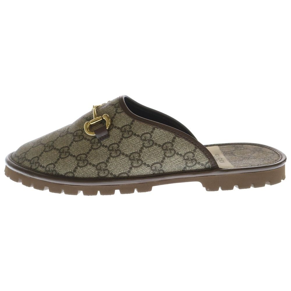 GUCCI グッチ GGスプリーム ホースビット サンダル ミュール ブラウン 655571