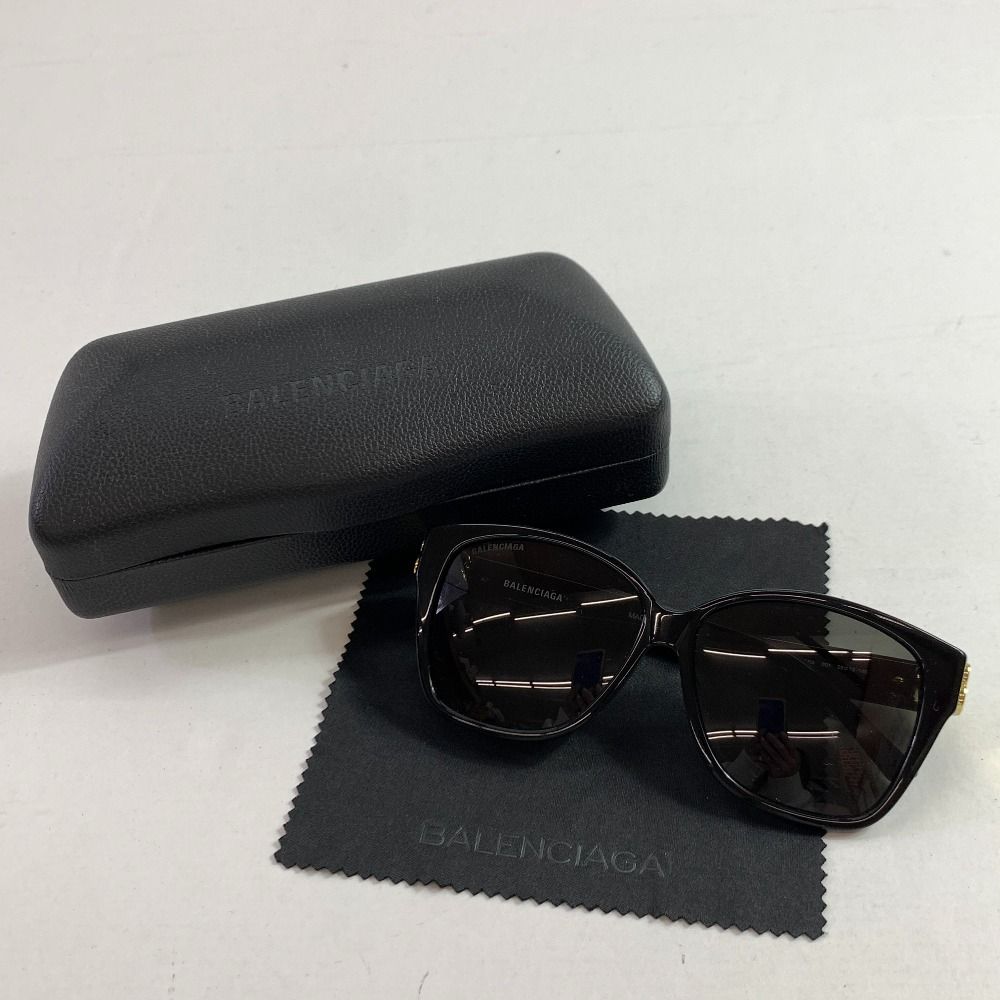 04w5071▽ BALENCIAGA バレンシアガ サングラス BB0135SA-001 59□13 145 ブラック アジアンフィット レディース 八王子店