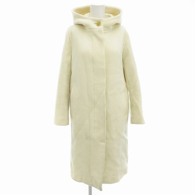 マッキントッシュ ロンドン MACKINTOSH LONDON フーデットコート ジャケット フライフロント ロング丈 38 M 白 ホワイト アイボリー |AE