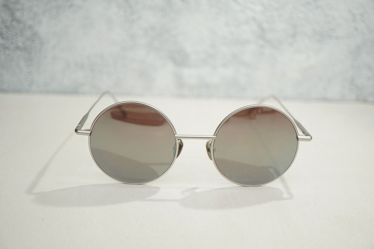正規 Acne Studios アクネ ストゥディオス Scientist Mix ラウンド オーバル メタル サングラス 眼鏡 シルバー 本物927P♪