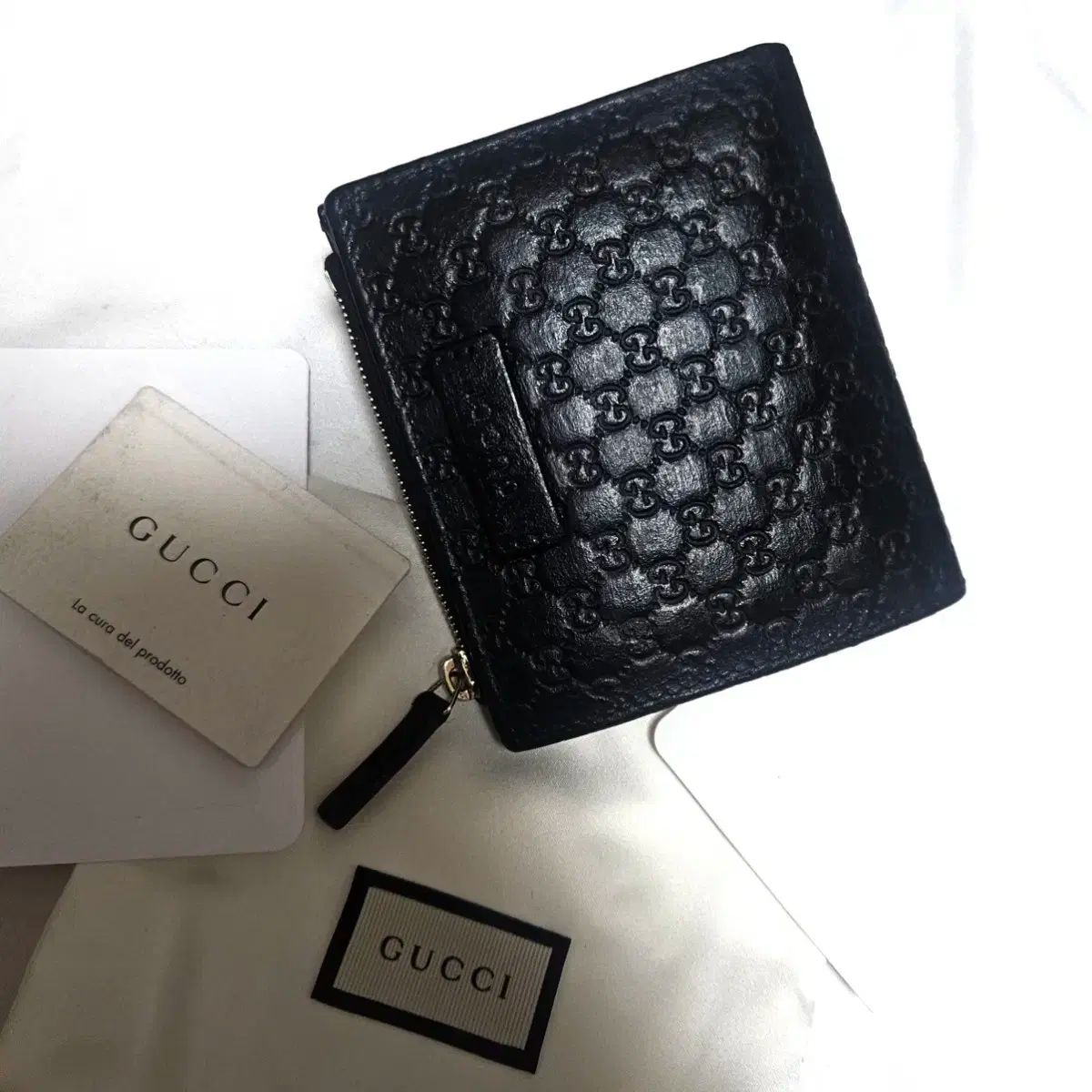 グッチ マイクロシマ ブラック 二つ折り財布 正規品