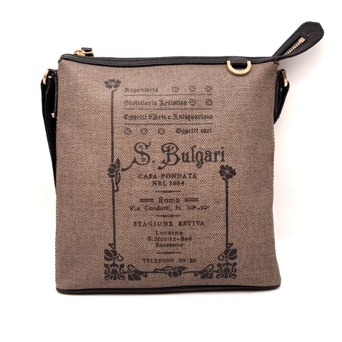 BVLGARI ブルガリ クロス ボディ PVC × レザー ショルダー バッグ dD0903A