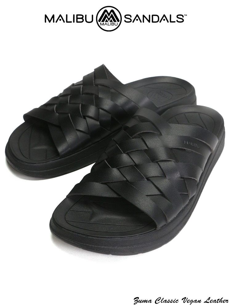 サンダル 大きいサイズ メンズ ヴィーガンレザー クロス ZUMA CLASSIC VEGAN LEATHER ストラップ MALIBU SANDALS マリブサンダルズ ブラック