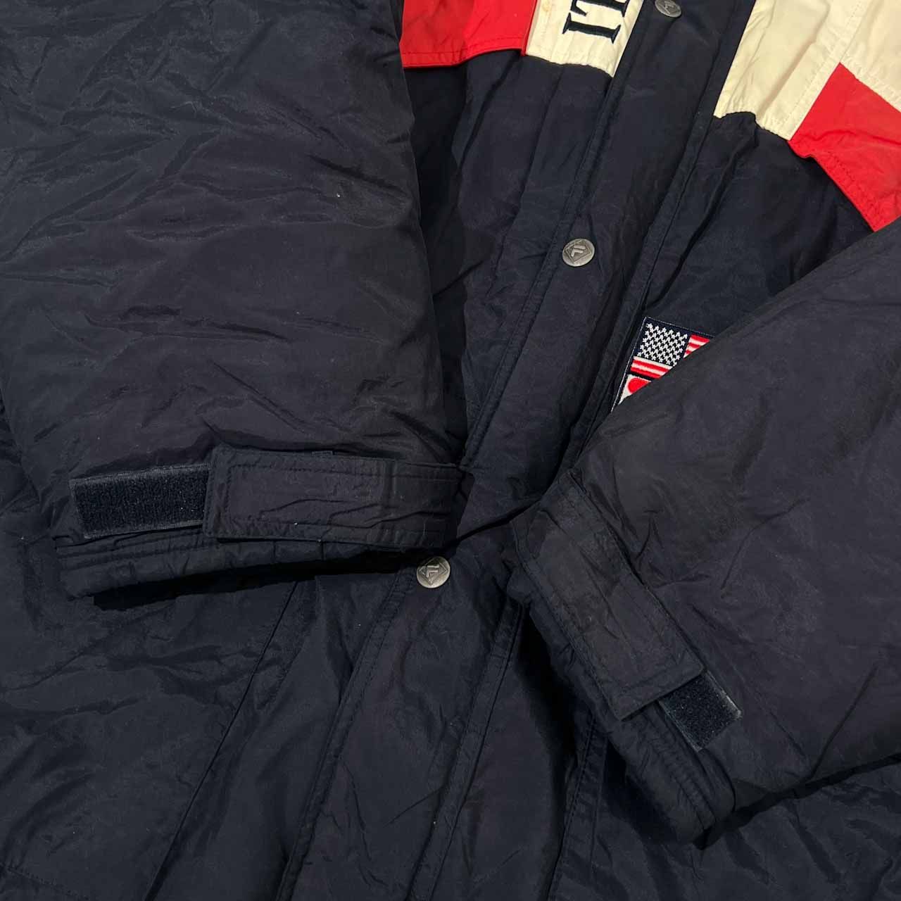 90s FILA フィラ 裏地デザイン 中綿 ビッグ ロゴ スキー ジャケット