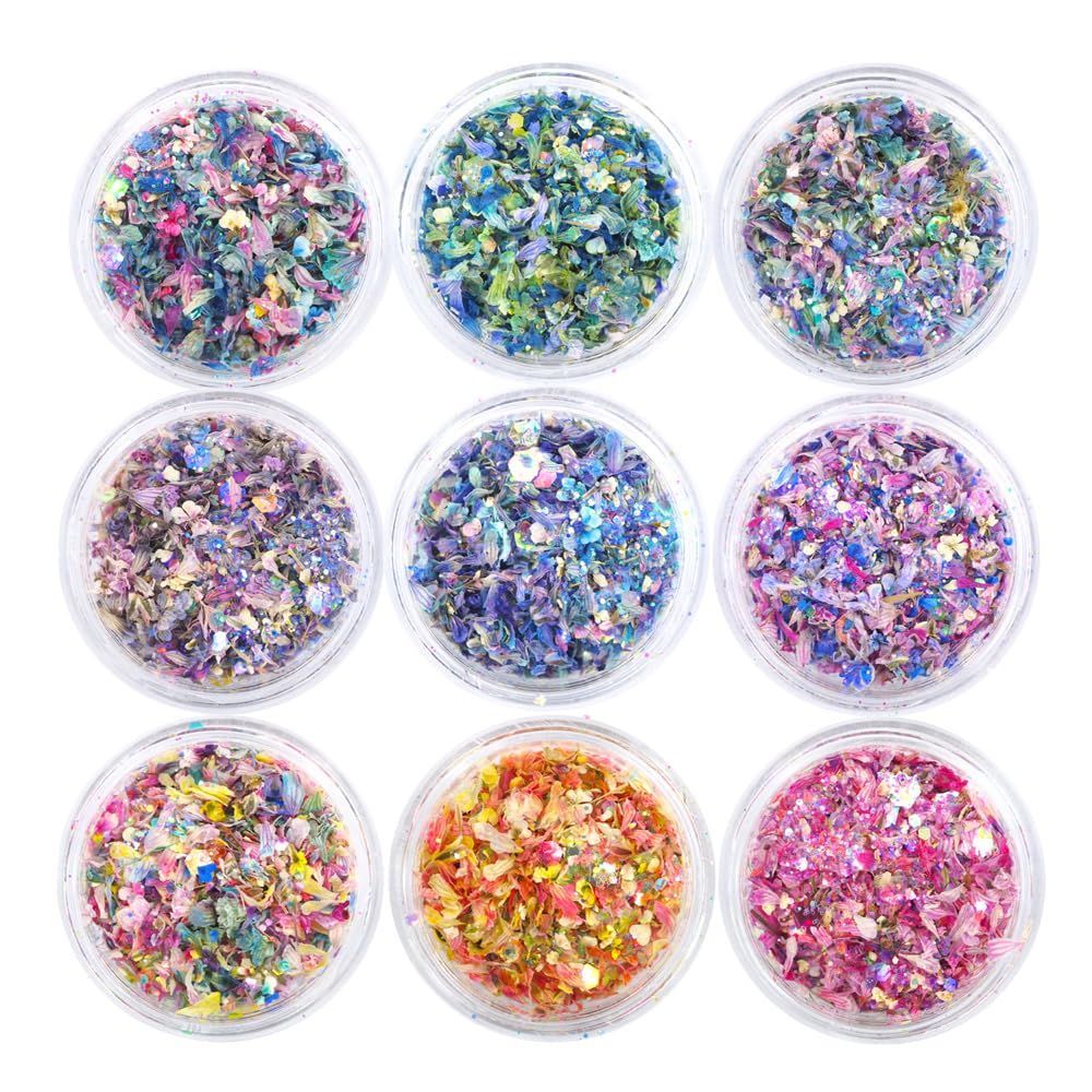 MixFlowerFlat series2-セット S?Mint MixFlowerFlat series2 9色セット ドライフラワー ネイル用 レジン用 押し花ネイル ネイルパーツ デコパーツ