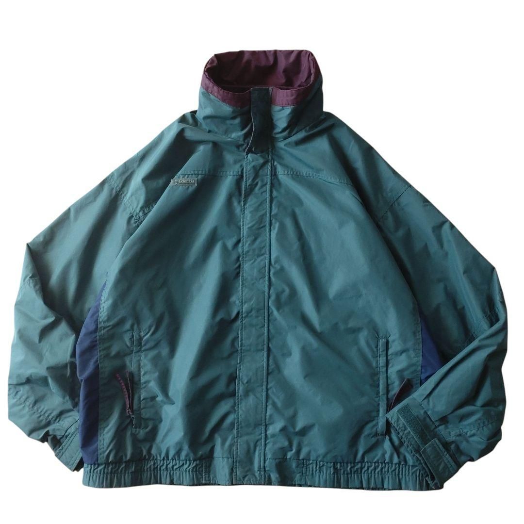古着 Columbia コロンビア Bugaboo マウンテンジャケット ナイロン 緑紫 XL J1041