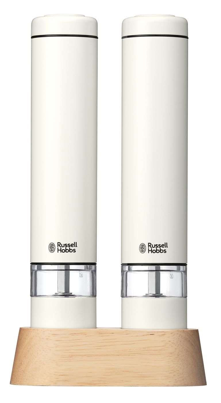 公式 Russell Hobbs ラッセルホブス 7933JP-WH 電動ミル ソルト-ペッパー ミニ ホワイト 3ヶ月延長 2本セット プレゼント ギフト