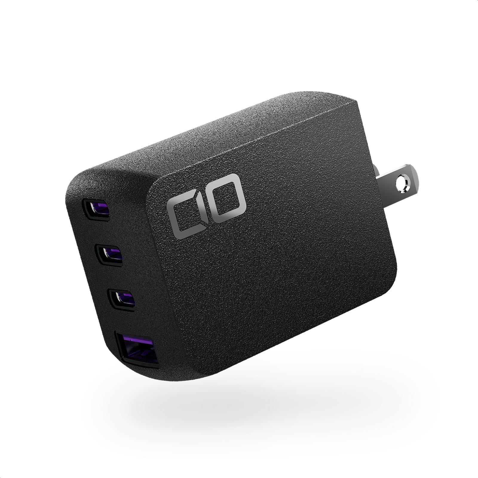 CIO NovaPort QUADⅡ 65W 急速充電器 PD 4ポート 世界最小級 USB-C×3 USB-A×1 ACアダプター コンセント 軽量 iPhone 15 | 16 Android Galaxy Macbook iPad向 ブラック