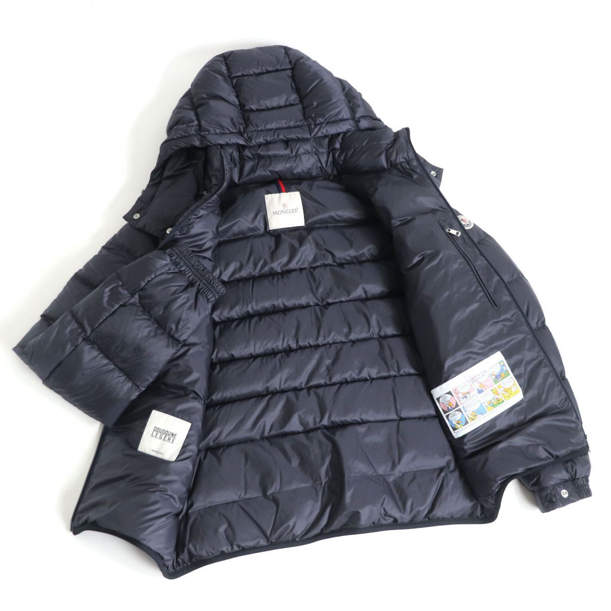 未使用品□20-21AW MONCLER/モンクレール VERTE GIUBBOTTO ロゴワッペン フーデッド WZIP ダウンジャケット ネイビー  3 正規品 メンズ◎