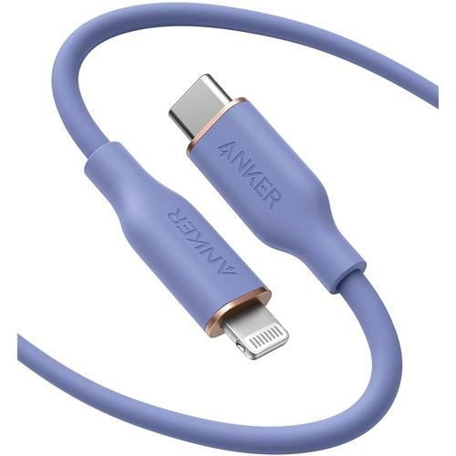 【新品・2営業日で発送】ANKER Anker PowerLine III Flow USB-C ＆ ライトニングケーブル 1.8m ラベンダーグレー(A86630Q1)