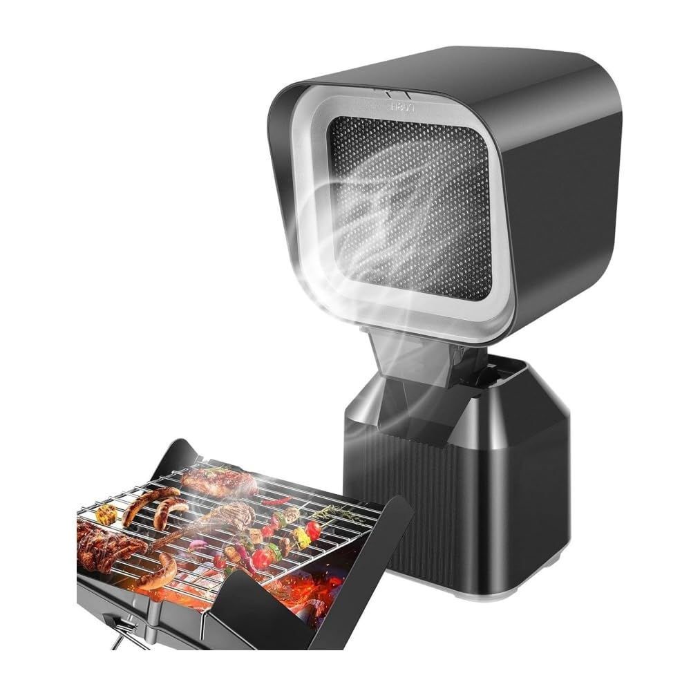 卓上レンジフード 卓上換気扇 焼肉煙吸引機 ポータブル換気扇 卓上吸煙機 airfun 低騒音 2段ギア調整風力 卓上でにおい 油 煙 湯気がとれる フィルター水洗い可 持ち運び キャンプ 屋内BBQ 焼肉 業務用|家庭用