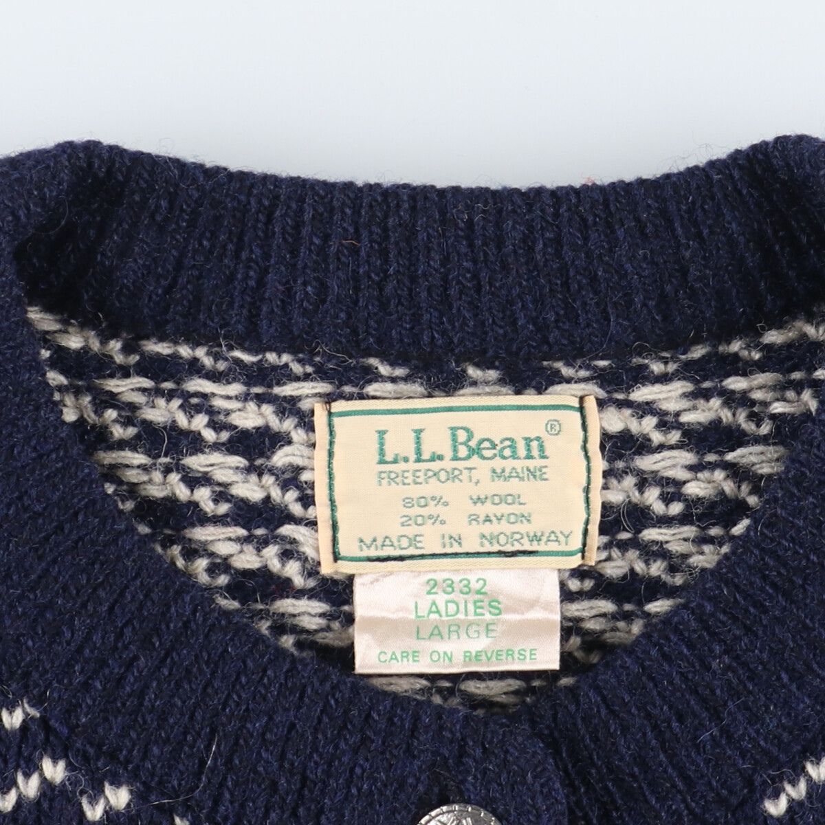 古着 80年代 エルエルビーン L.L.Bean バーズアイ柄 総柄 ウール