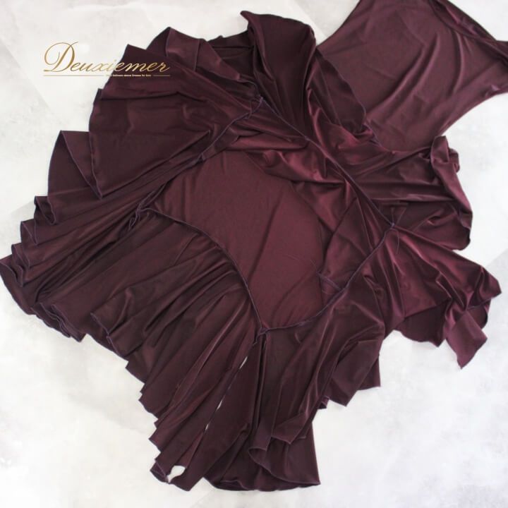 新品未使用 社交ダンス ラテンドレス 羽根飾り付き スタンダードドレス