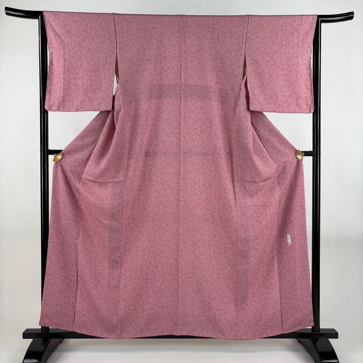 江戸小紋 身丈159cm 裄丈64.5cm M 袷 人間国宝 中村勇二郎 落款 草花 ピンク 正絹 名品