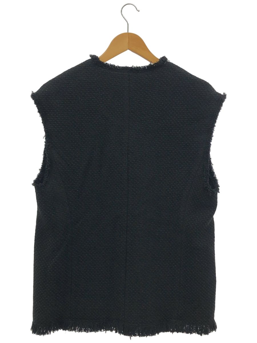 ジャーナルスタンダード クリア ツイード ベスト 金ボタン ブラック 前