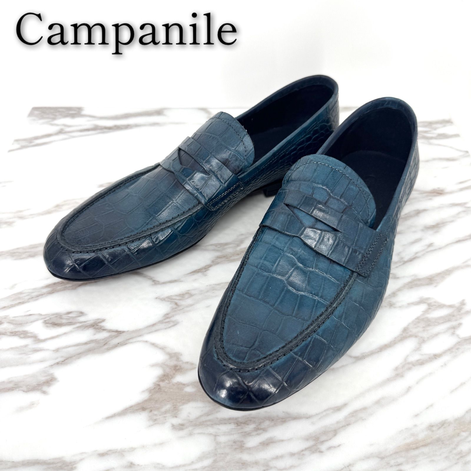 本革 CAMPANILE クロコダイル模様 ローファー 13849 106 サイズ6 