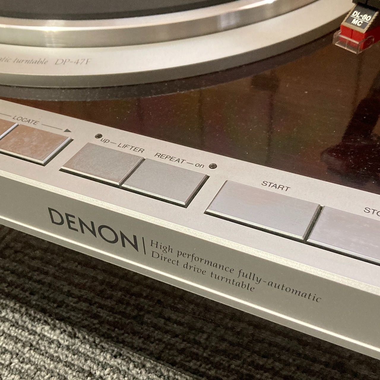 DENON(デノン) クオーツD.Dフルオートプレーヤー レコードプレーヤー ターンテーブル DP-47F 通電確認済み 回転確認済み 現状品 中古  - メルカリ