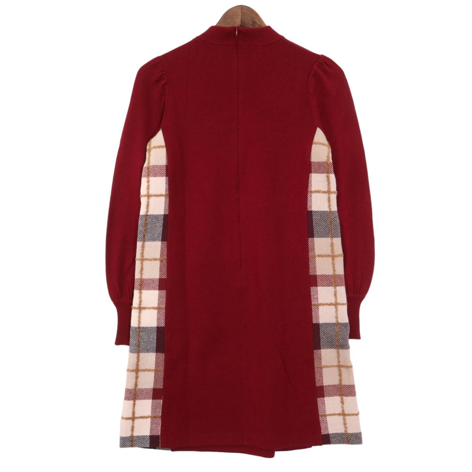 ブルーレーベル クレストブリッジ ミラノリブニットワンピース レッド 