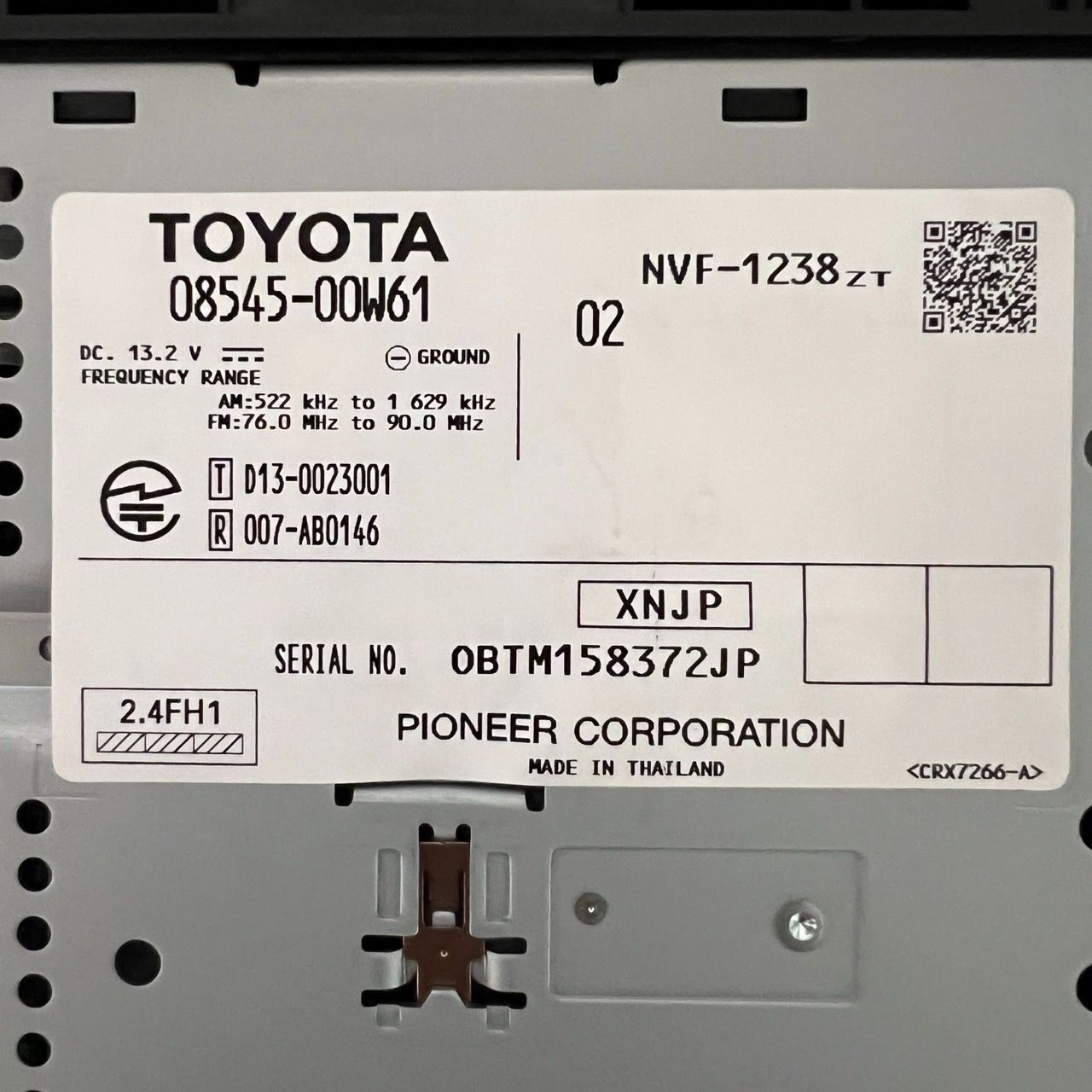 トヨタ純正ナビ パイオニア製 NSCP-W64 08545-00W61 ワンセグTVOK CD